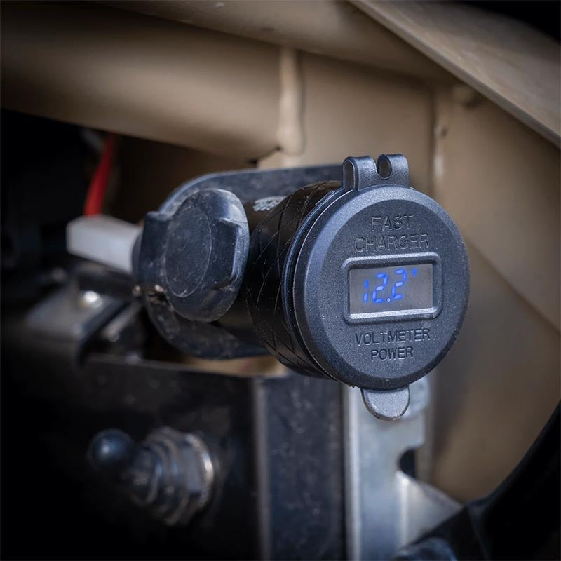 Rocky Creek Hella DIN Dual USB-C & USB-A Adapter with Voltmeter