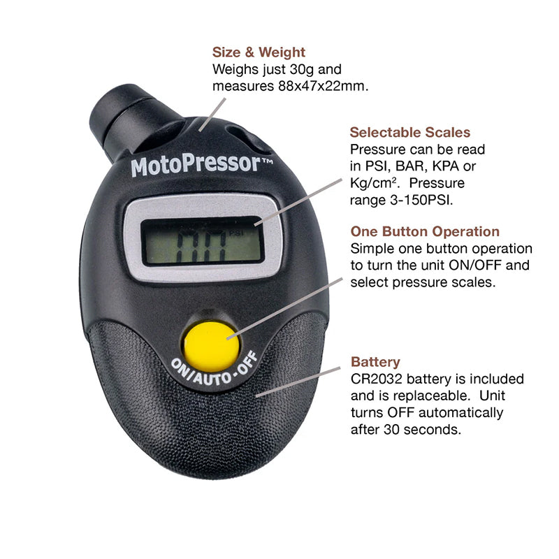Rocky Creek MotoPressor Compact Digital Tyre Gauge V2