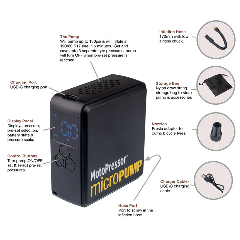 Rocky Creek MotoPressor MicroPump Tyre Inflator