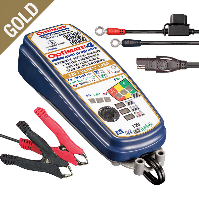 OptiMate 4 1.25A 9-Step Lithium & Lead Acid Battery Smart Charger
