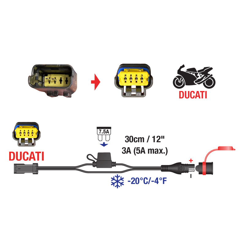 OptiMate O-47 Ducati (2010-2019) to SAE Adapter Cable 30cm