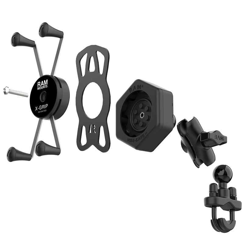 RAM Vibe-Safe 13mm-32mm U-Bolt Handlebar Large X-Grip Phone Kit