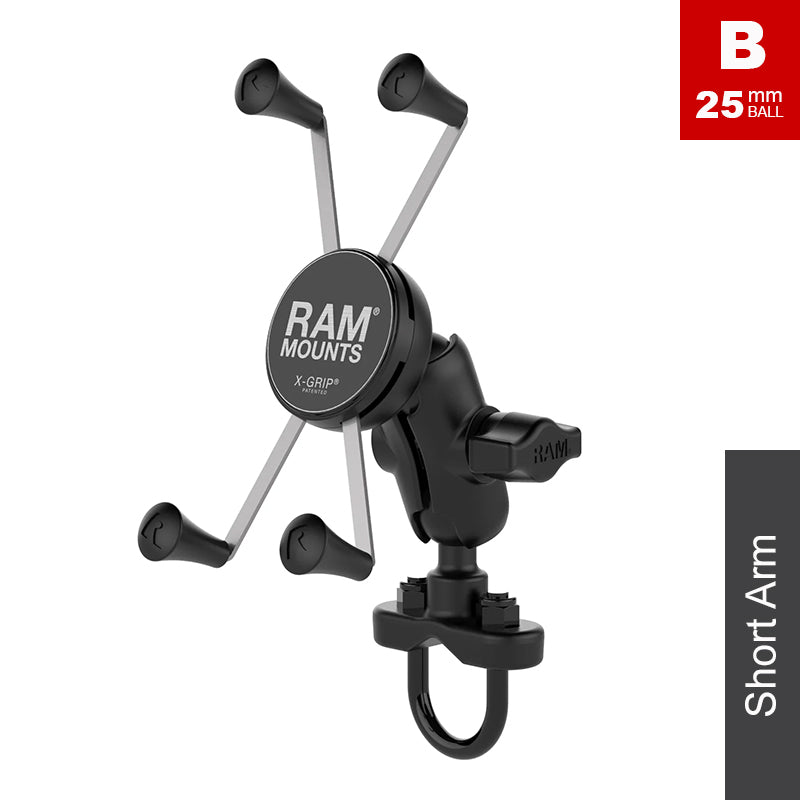 RAM 13mm-32mm U-Bolt Handlebar Large X-Grip Phone Kit