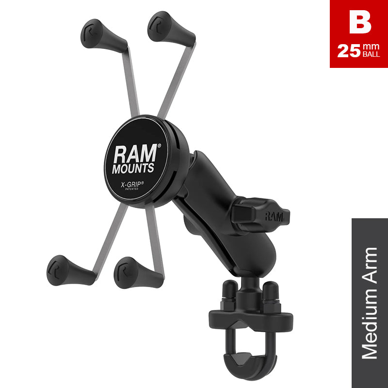 RAM 13mm-32mm U-Bolt Handlebar Large X-Grip Phone Kit