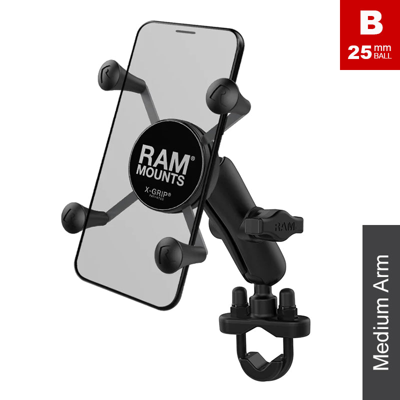 RAM 13mm-32mm U-Bolt Handlebar X-Grip Phone Kit