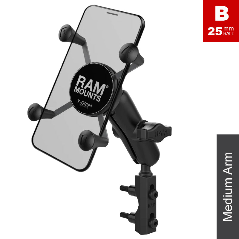 RAM Combination Brake/Clutch Reservoir & U-Bolt X-Grip Phone Kit