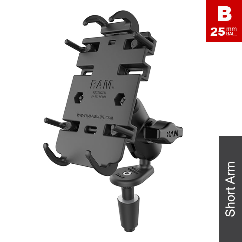 RAM Motorcycle Fork Stem Quick Grip Phone Kit