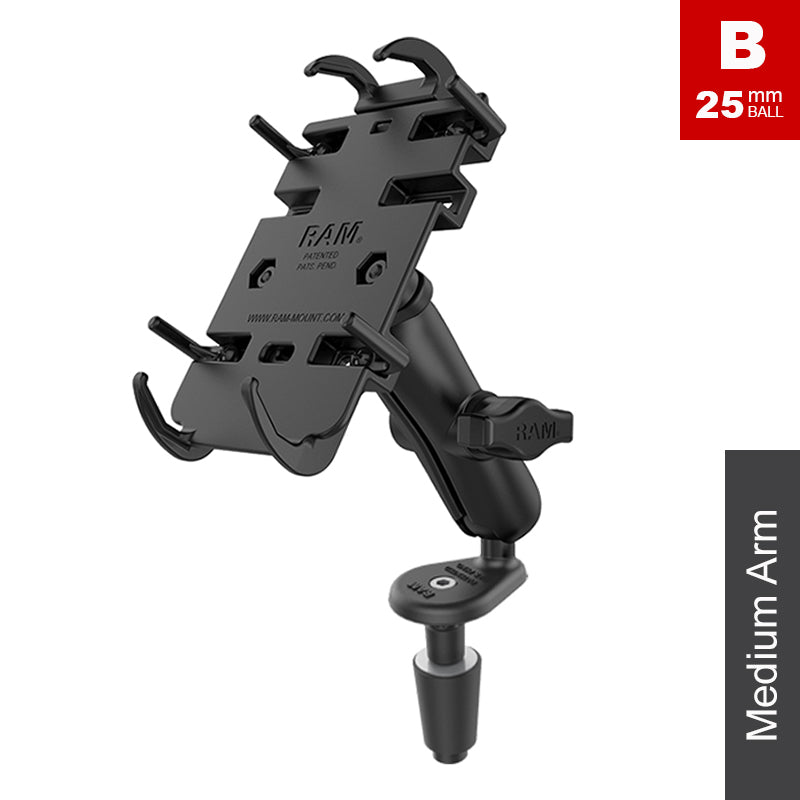 RAM Motorcycle Fork Stem Quick Grip Phone Kit