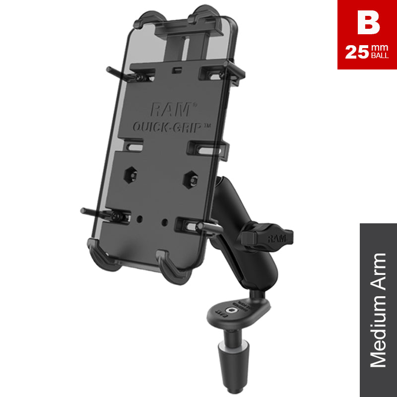 RAM Motorcycle Fork Stem XL Quick Grip Phone Kit