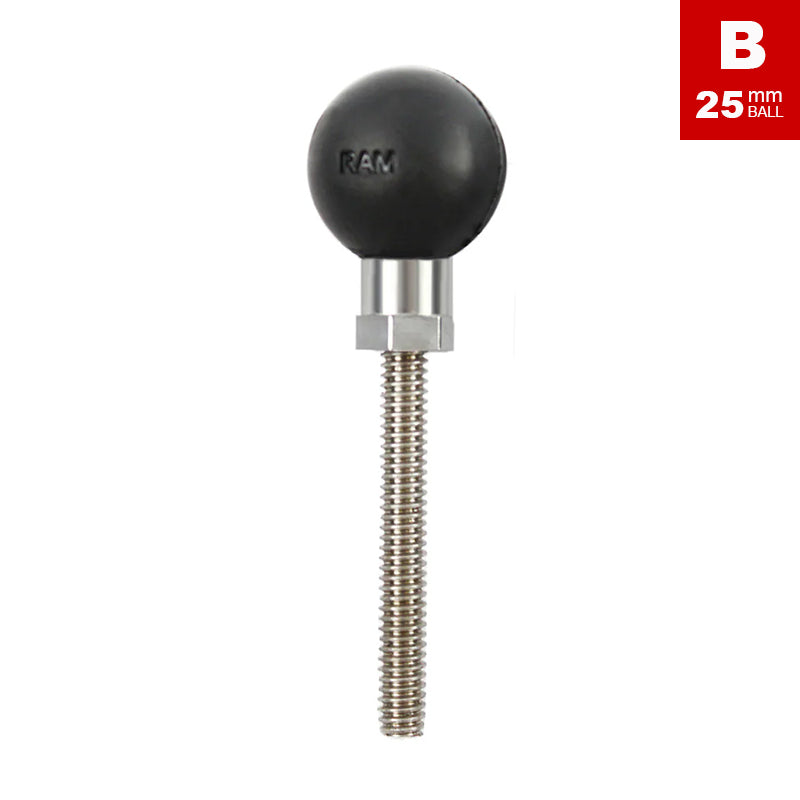 RAM Threaded Post - Add-A-Ball to Double Socket Arm 1" Ball