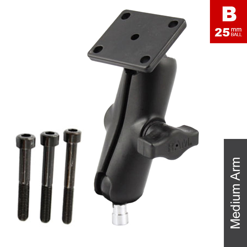 RAM M8 Handlebar Clamp Bolt AMPS Mount Kit 1" Ball