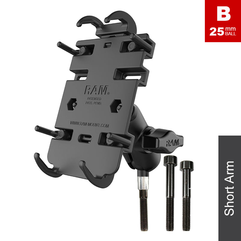 RAM M8 Handlebar Clamp Quick Grip Phone Kit