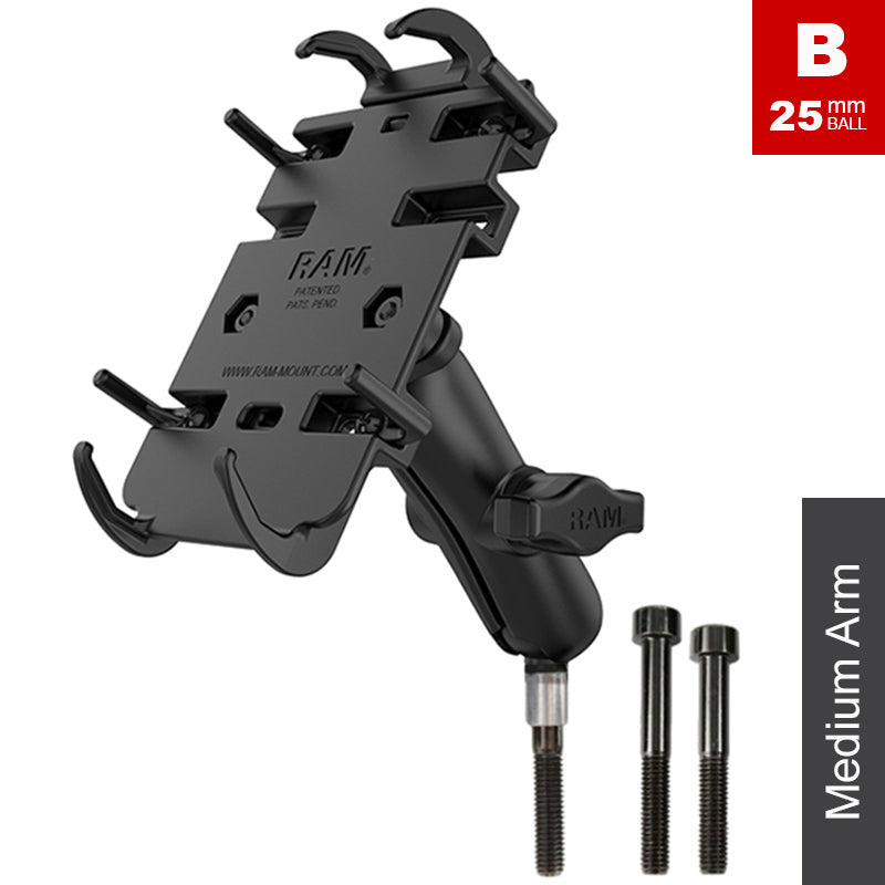 RAM M8 Handlebar Clamp Quick Grip Phone Kit
