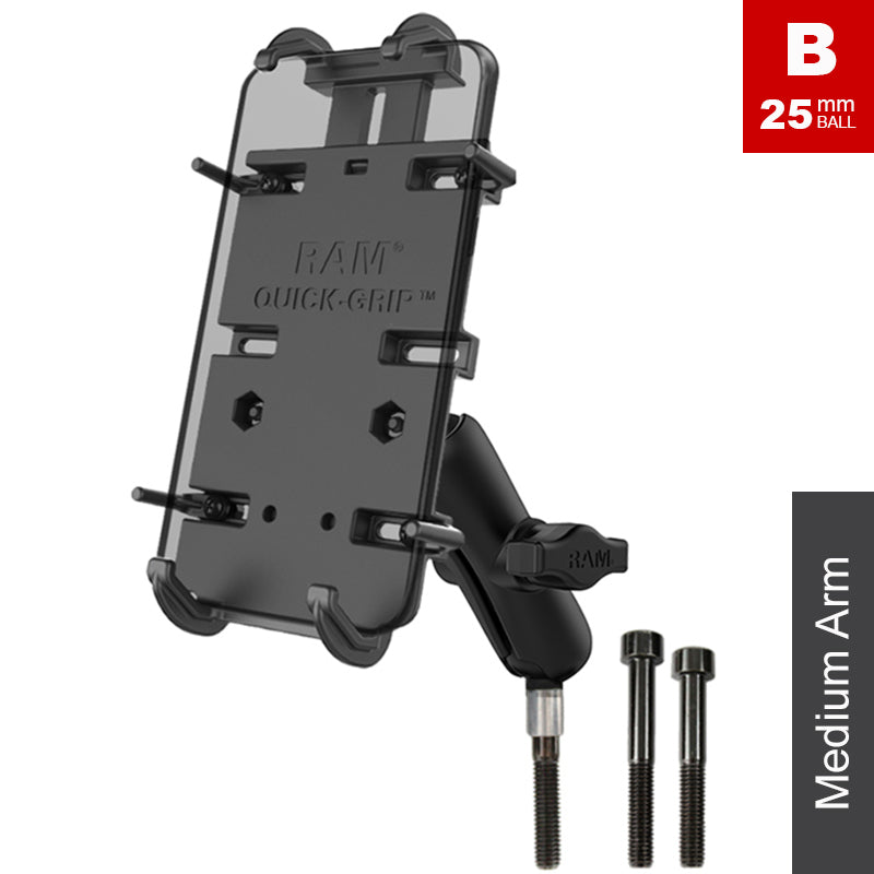 RAM M8 Handlebar Clamp XL Quick Grip Phone Kit