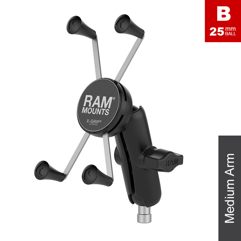 RAM M8 Handlebar Clamp Bolt Large X-Grip Phone Kit