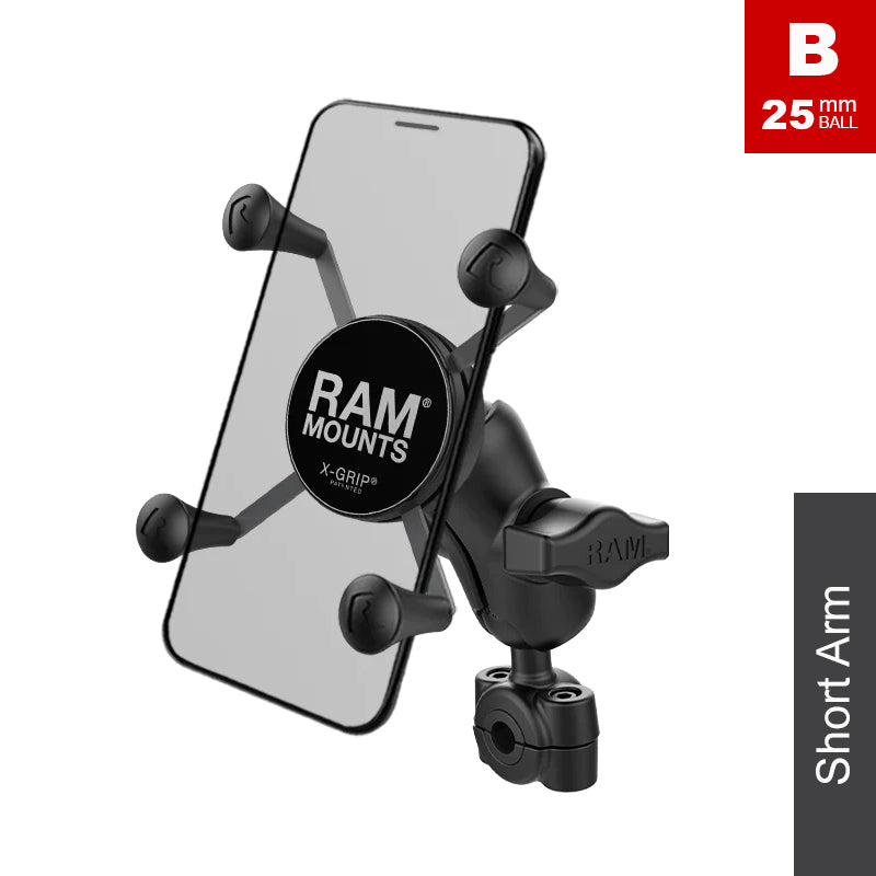 RAM Torque 10mm-16mm Mirror Stem X-Grip Phone Kit