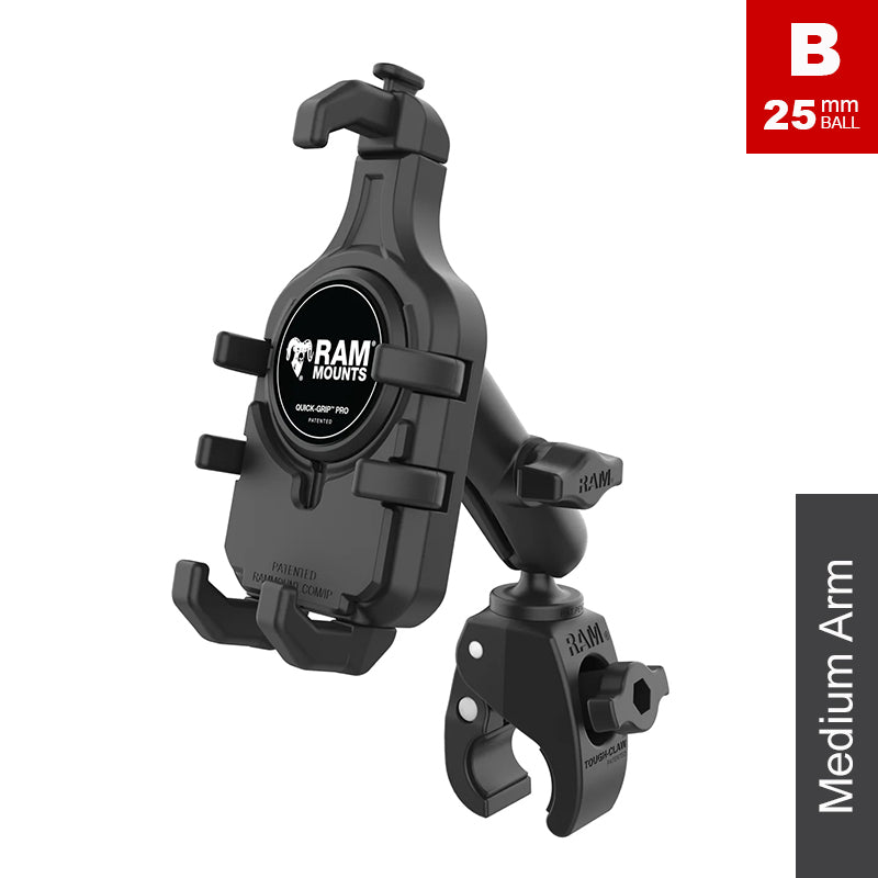 RAM Tough-Claw Medium Arm Quick-Grip Pro Phone Kit 1" Ball