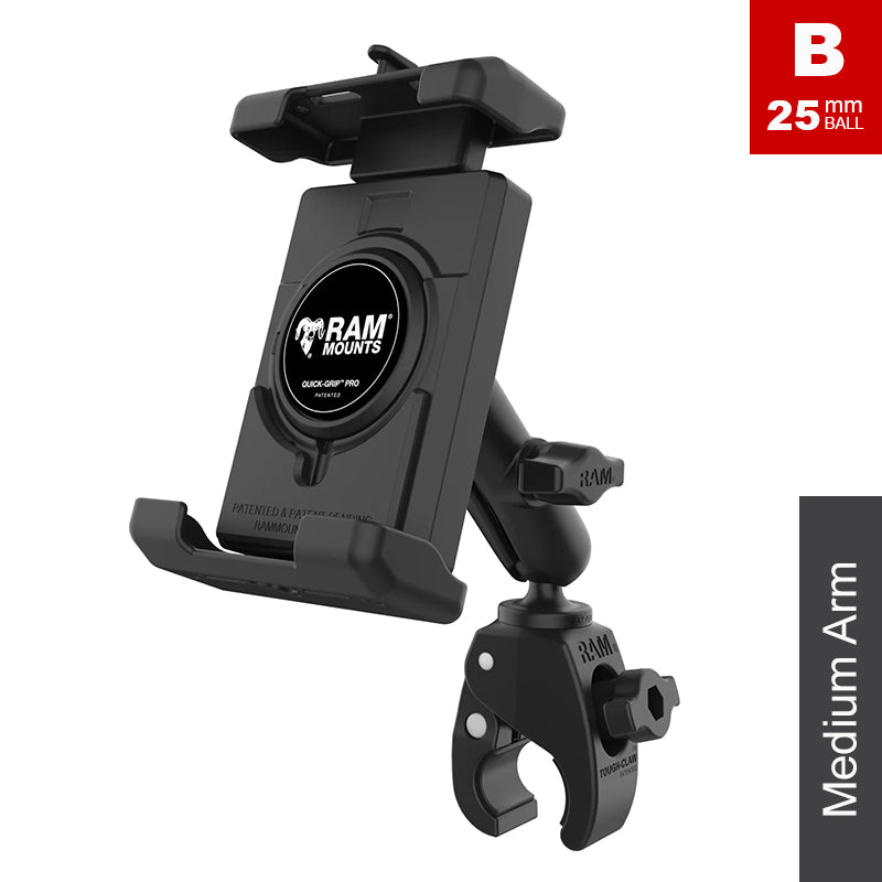 RAM Tough-Claw Medium Arm Quick-Grip Pro XL Phone Kit 1" Ball