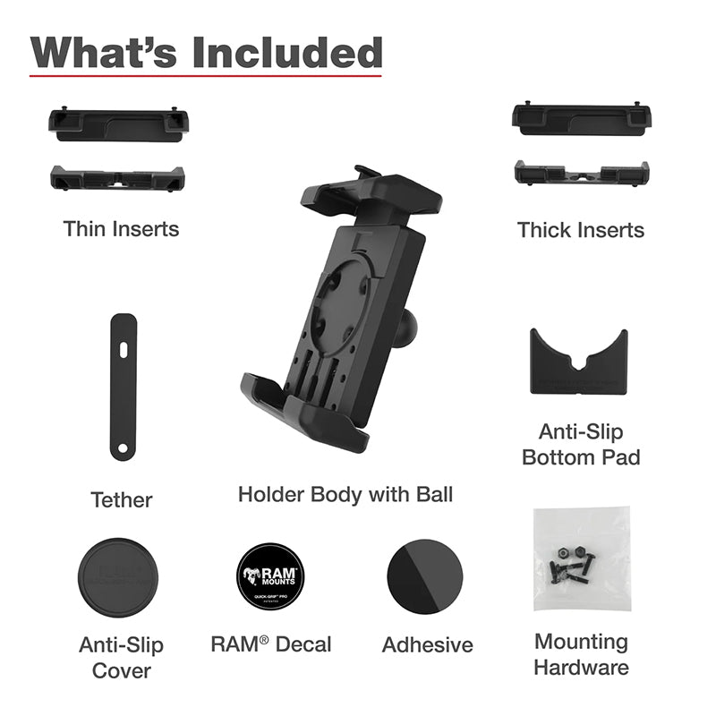 RAM Quick Grip Pro XL Phone Holder 1" Ball