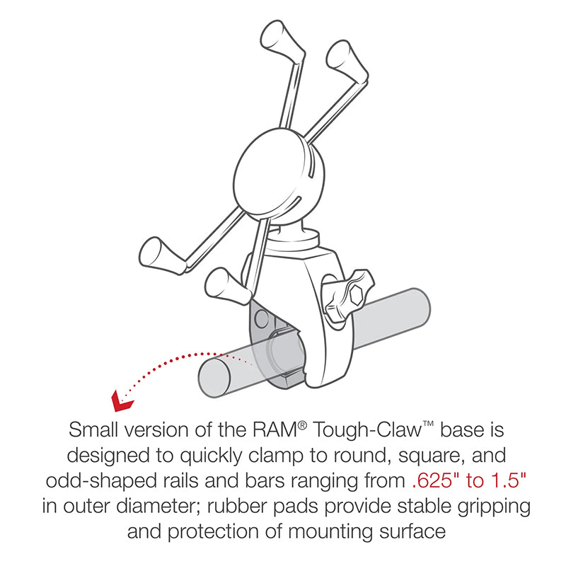 RAM Integrated Small Tough Claw Large X-Grip Phone Kit