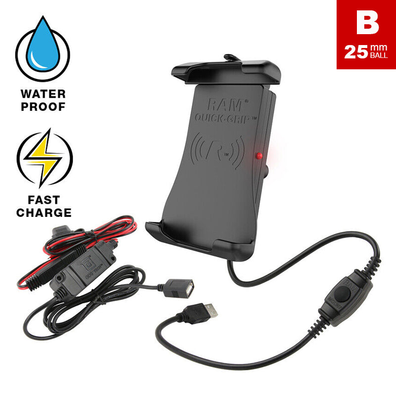 RAM Quick-Grip Waterproof 15W Wireless Charging Holder & Charger