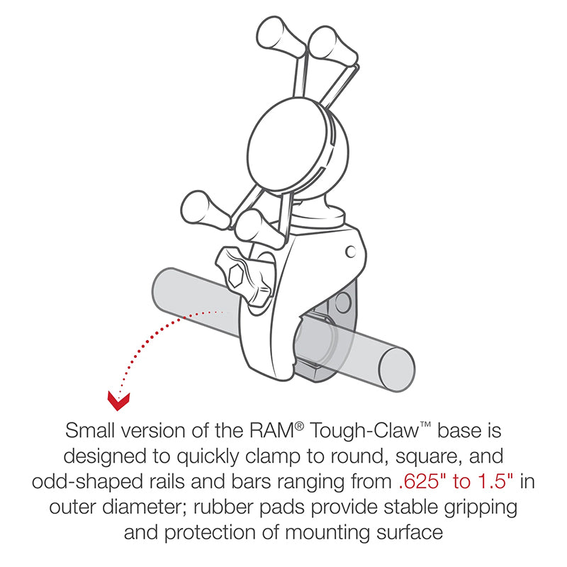 RAM Integrated Small Tough Claw X-Grip Phone Kit