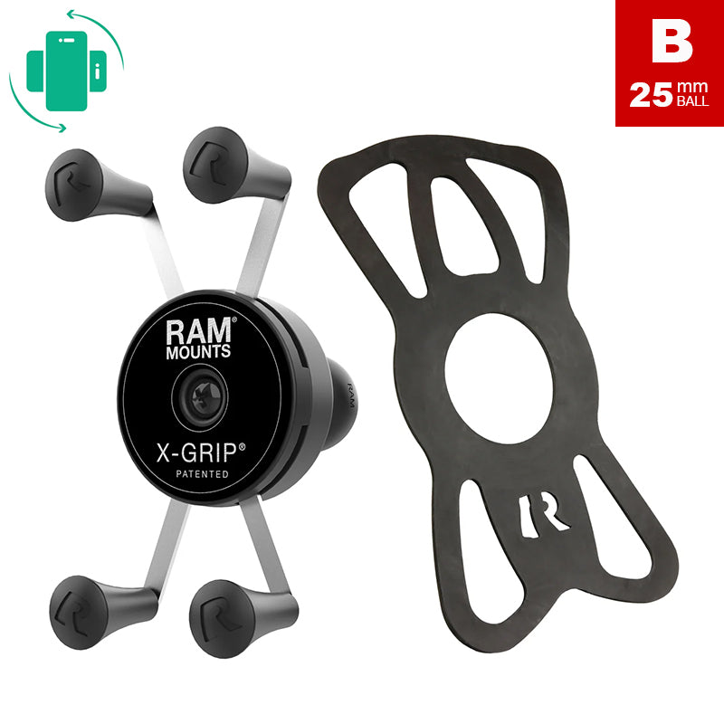 RAM Rotating X-Grip Universal Phone Holder 1" Ball