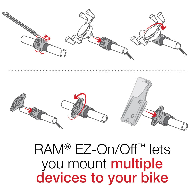 RAM EZ-On/Off Low Profile Cable Tie Large X-Grip Phone Kit