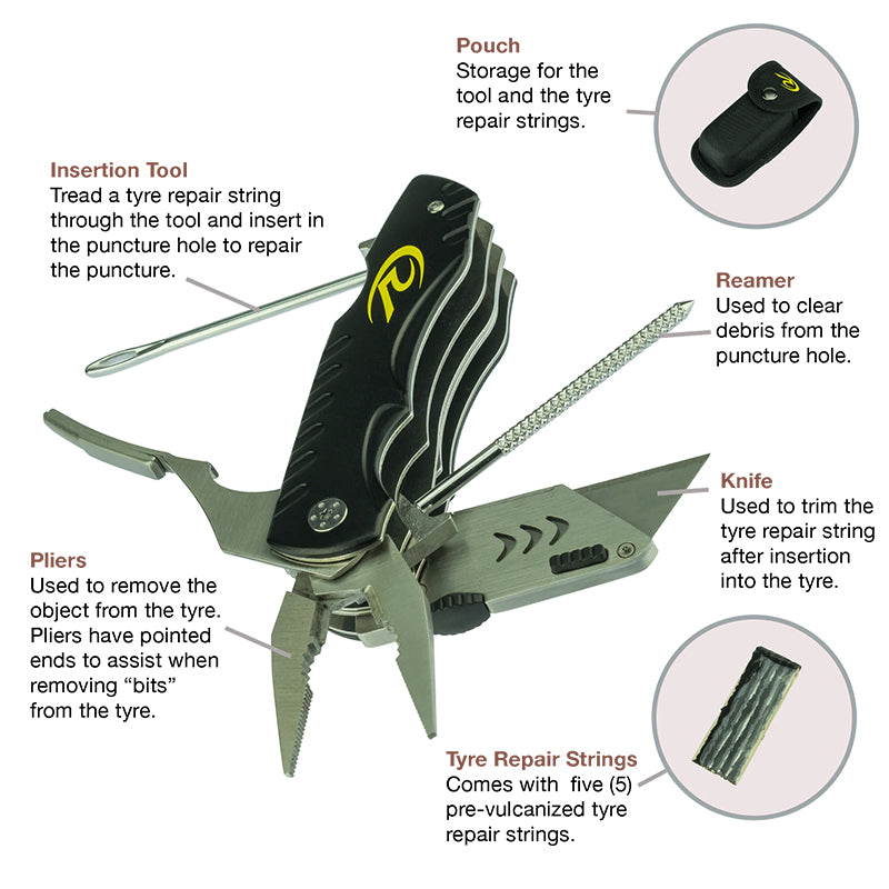 Rocky Creek MotoPressor MicroPump Puncture Repair Tool Combo