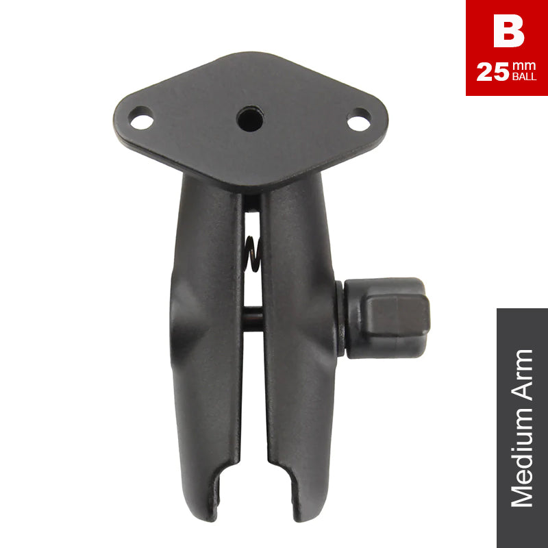 RAM Double Socket Arm with Single Diamond Plate