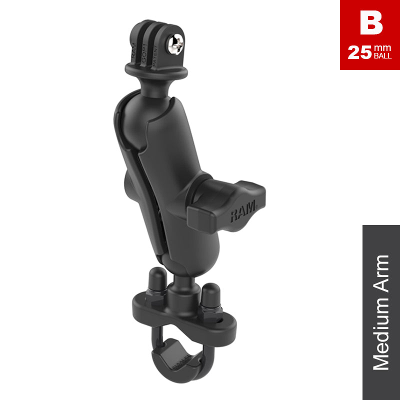 RAM 13mm-32mm U-Bolt Handlebar GoPro Action Camera Mount Kit