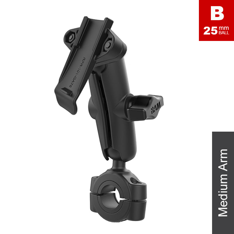 RAM Torque 19mm-25mm Handlebar Garmin Handheld GPS Spine Mount Kit