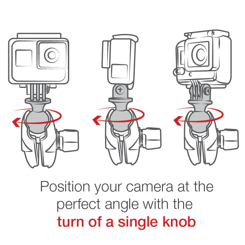 RAM Motorcycle Fork Stem GoPro Action Camera Mount Kit