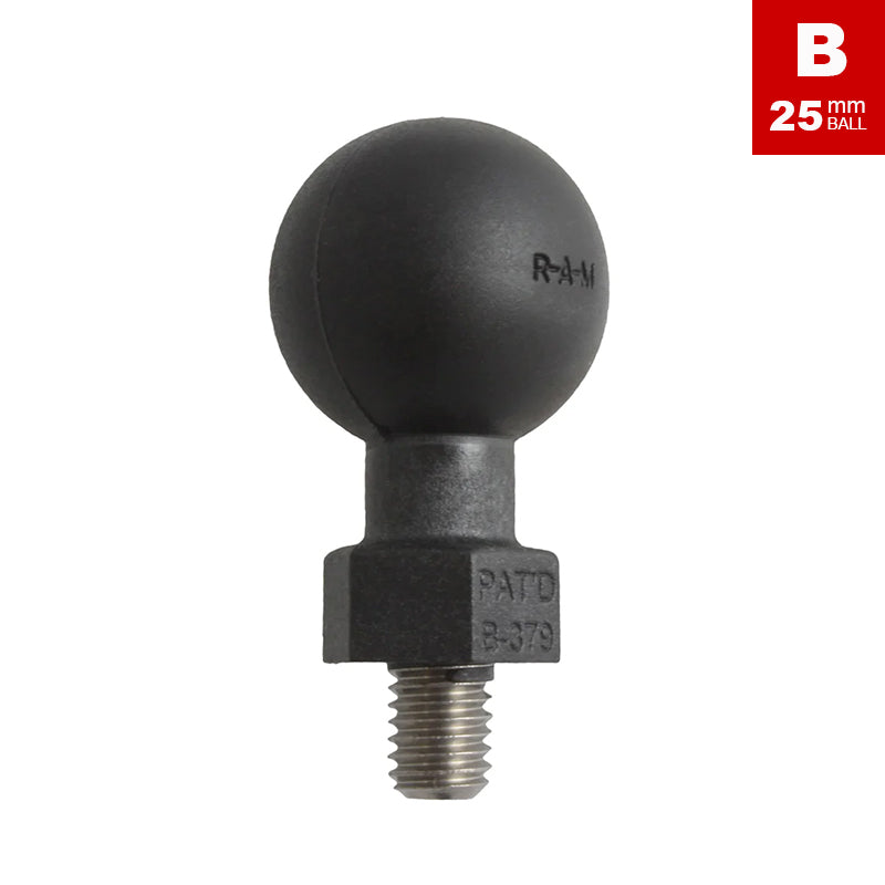 RAM Tough-Ball M8-1.25 x 8mm Threaded Stud 1" Ball