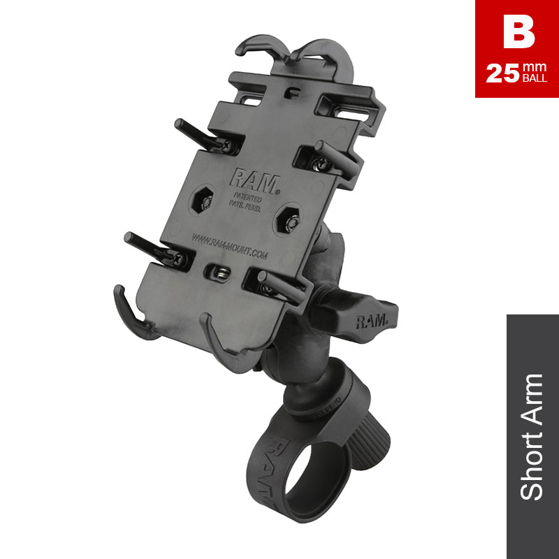 RAM Low Profile Tough-Strap Handlebar Quick-Grip Phone Mount Kit