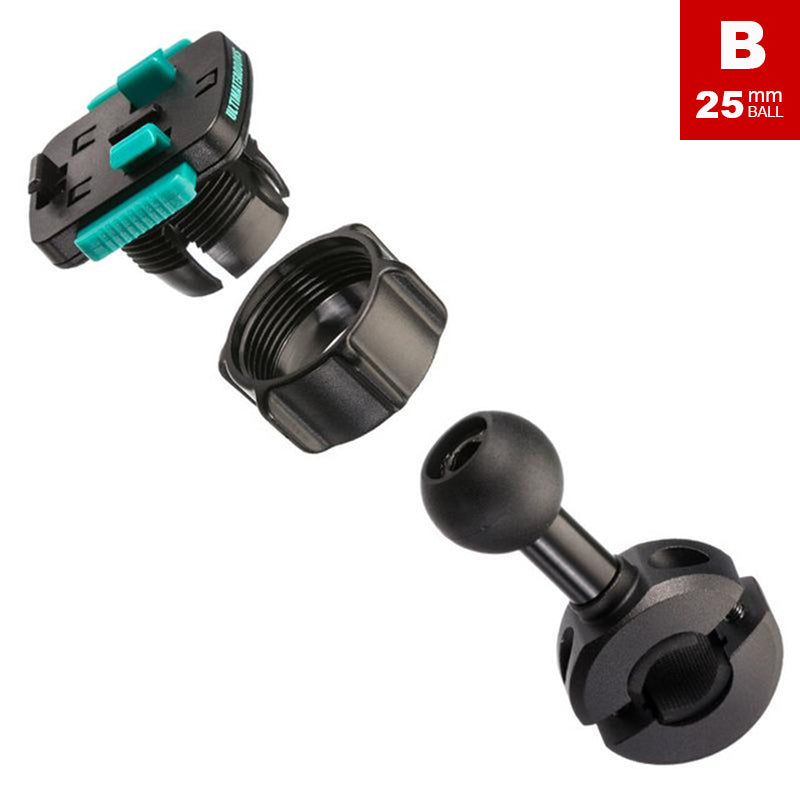 UA 25mm Ball 10-16mm Mirror Stem Mount & 3 Prong Tough Case Adapter Kit