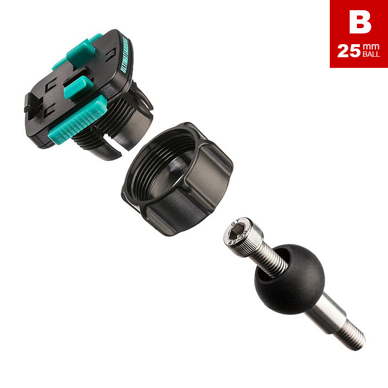 UA 25mm Ball Handlebar Clamp Bolt & 3 Prong Tough Case Adapter Kit