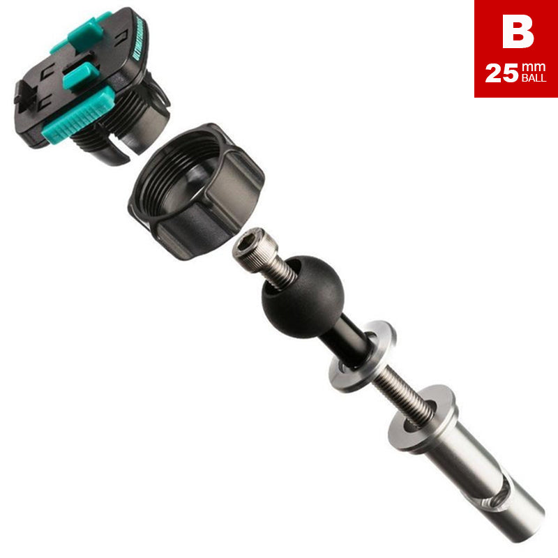 UA 25mm Ball Fork Stem Mount & 3 Prong Tough Case Adapter Kit