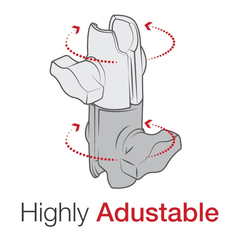 RAM Composite Double Socket Swivel Arm 1" Ball