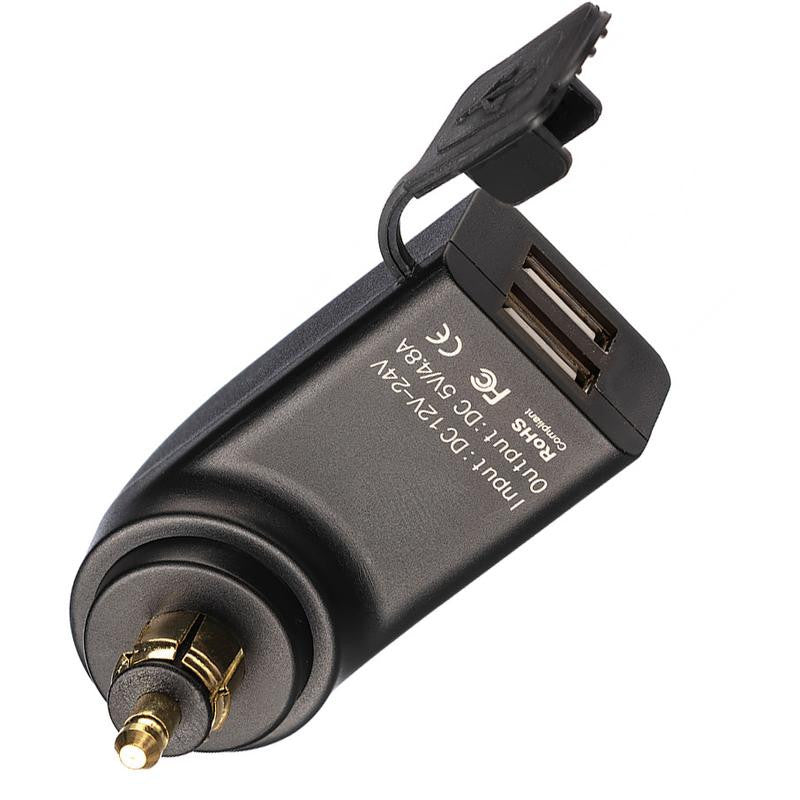 UA Right Angle 4.8A Hella DIN Dual USB Adapter