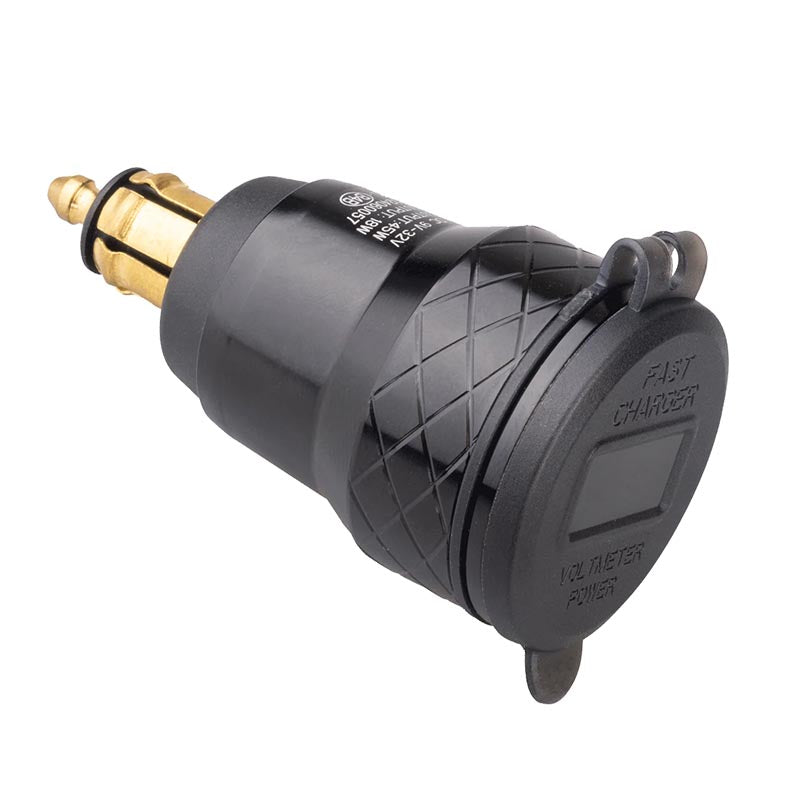 Rocky Creek Hella DIN Dual USB-C & USB-A Adapter with Voltmeter