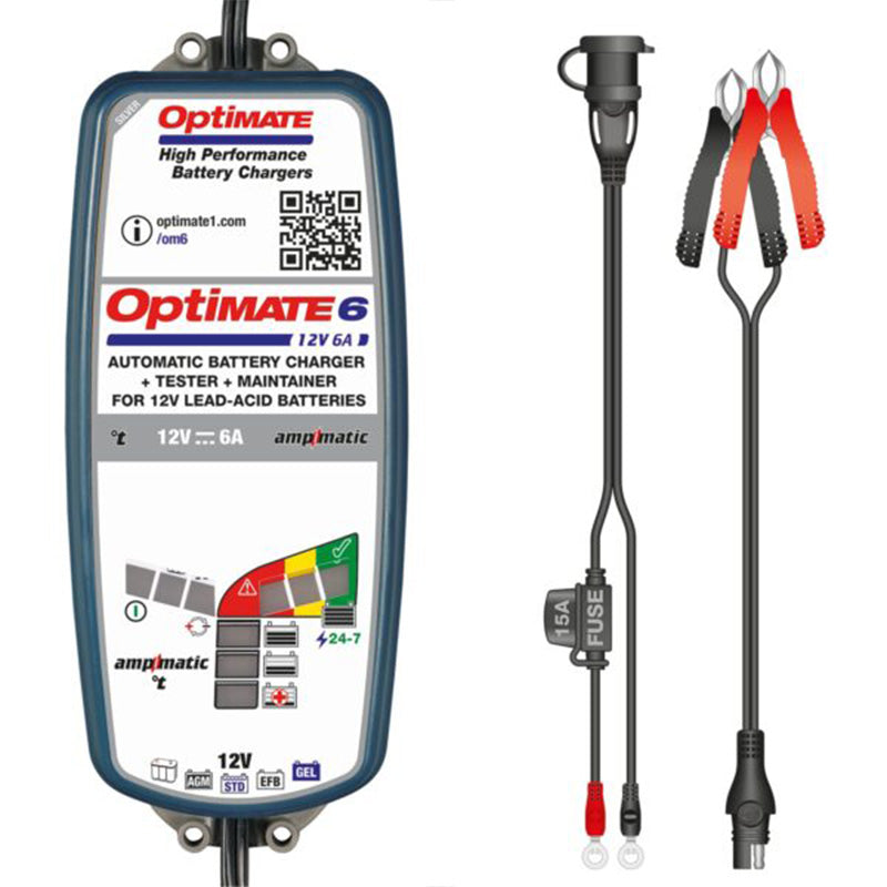 OptiMate 6 6A 9-Step Plug & Play Lead Acid Battery Smart Charger