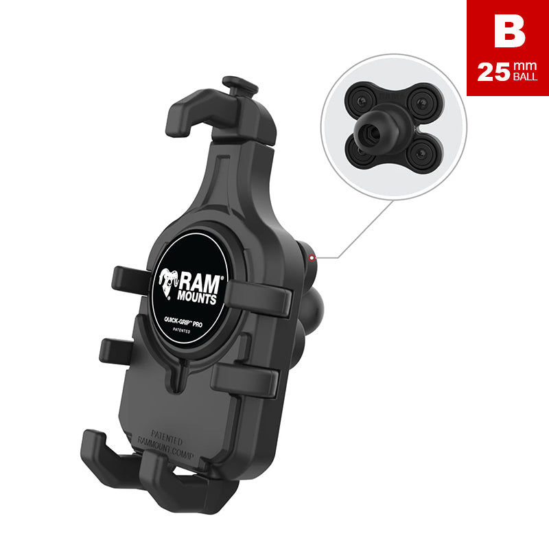 RAM Quick-Grip Pro Phone Holder with Vibration Damper 1" Ball