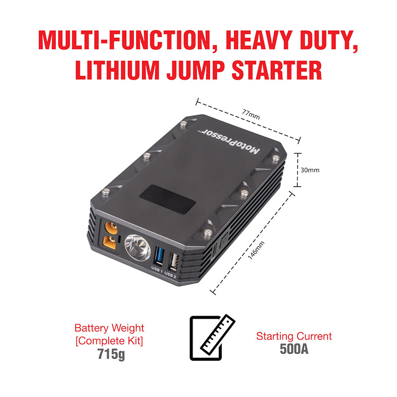 Rocky Creek MotoPressor 500A Mini Jump Starter Battery