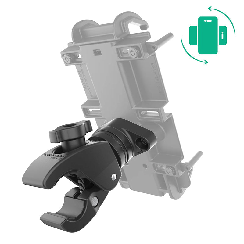 RAM Rotating Low Profile Tough-Claw Small Clamp with 2-Hole AMPS Diamond Plate