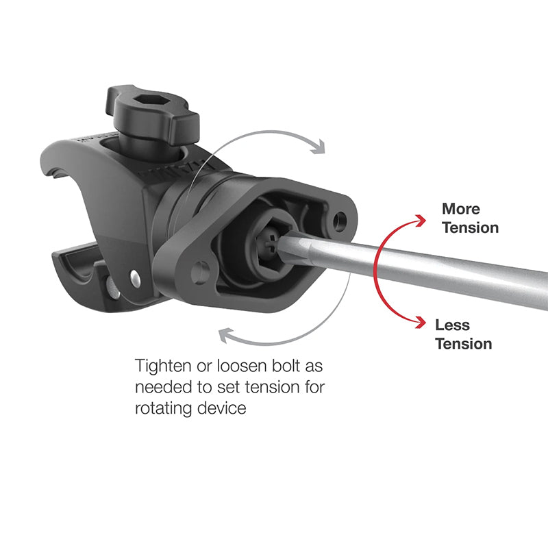 RAM Rotating Low Profile Tough-Claw Small Clamp with 2-Hole AMPS Diamond Plate